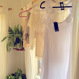 Nasty Gal white ruffled maxi dress